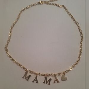 Oak & Ivy Boutique MAMA Stainless Steel Gold Tone Necklace 15.5-19" NWOT